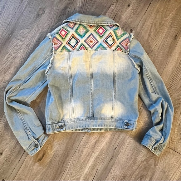 Denim Jacket With Neon Embroidery​ - Picture 3 of 6